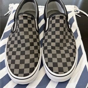 Vans Slip-On Black and Gray Checkerboard Men’s Size 13